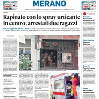 21/10/2019 - Alto Adige - Rapinato con lo spray urticante in centro: arrestati due ragazzi